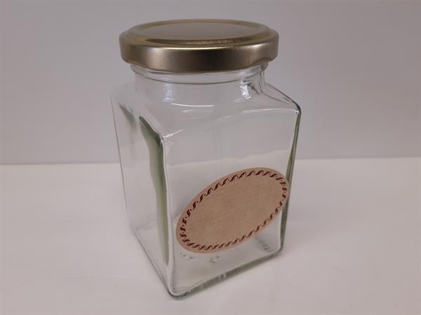 Selvklæbende etiketter og labels til glas – brune klistermærker i naturpapir (100 stk. på rulle)