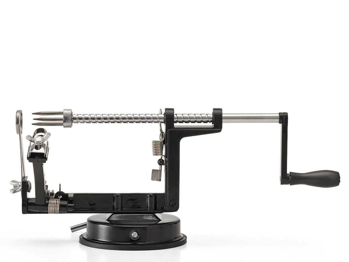 Apple peeler / potato peeler with suction, black