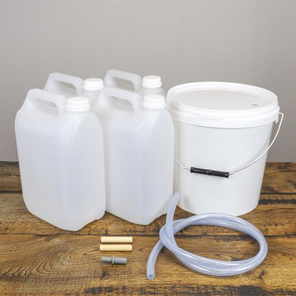 Birkesaft tapning udstyr / Sæt til tapning af birkesaft med 4 stk 5 liters dunke