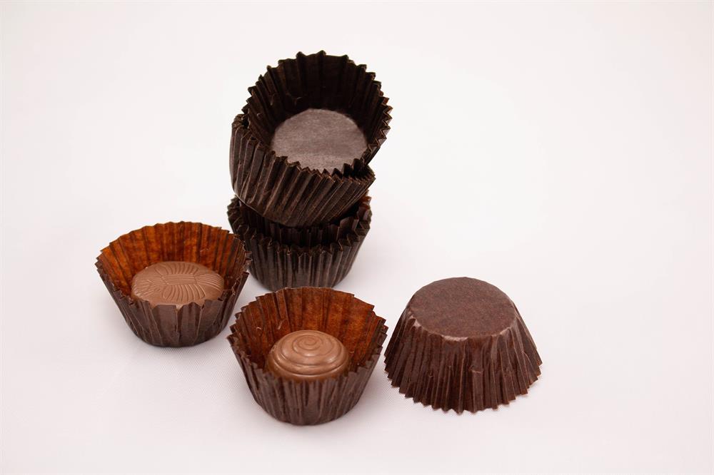 Chokoladekapsler / Konfektkapsler – brune, 100 stk.