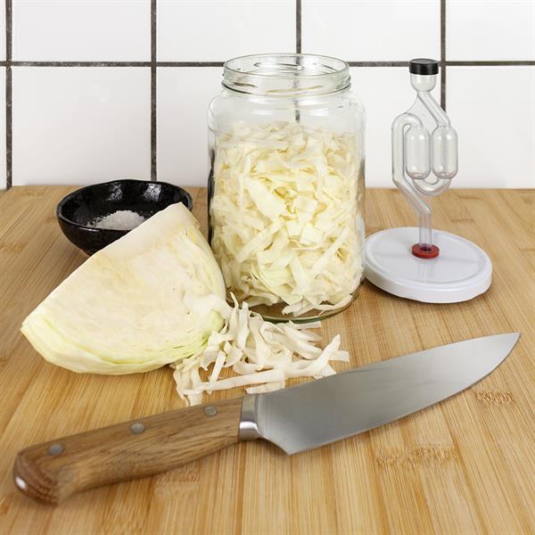 Fermentointipurkki, 1,7 litraa – mukana kierrekansi läpiviennillä ja käymislukko