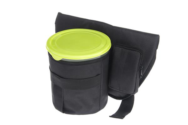 Berry picking belt with bucket, black belt, 3.6 litres