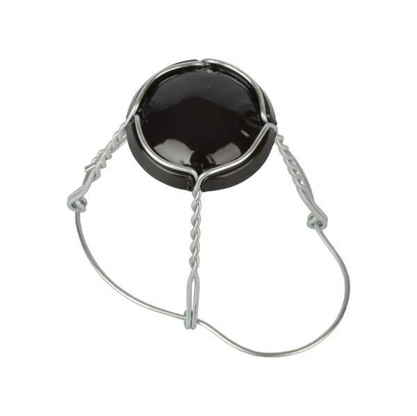 Hætte til ølflaske forseglet med korkprop, sort top, 38 mm