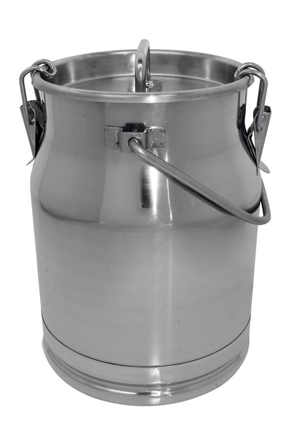 Mælkejunge med hank og låg, rustfrit stål. 10 liter
