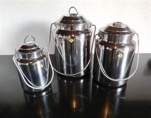 Milk churn / milk pail in stainless steel with lid – 2nd grade (1.6 litres)