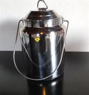 Mælkespand / Mælkejunge med hank og låg, rustfrit stål. (4,5 liter), 2. sortering