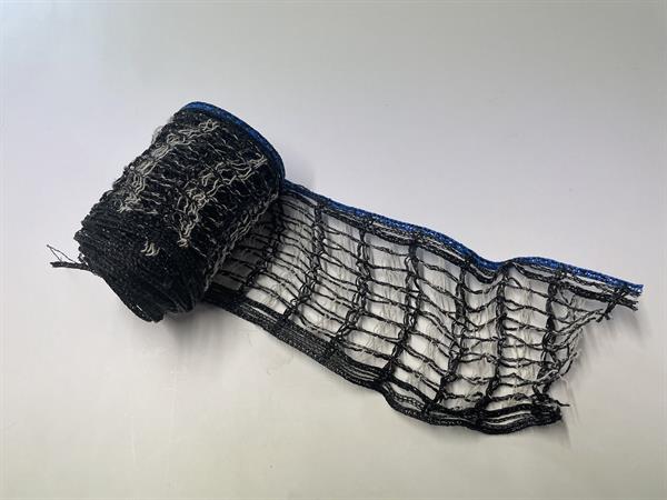 Ekstra muslingestrømpe til Havbondens Muslingesæt, 8 masker i bredden, blå kant, 2 meter