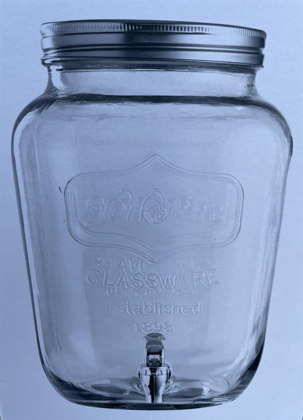 Kombucha bryggeglas 4 liter – Yorkshire glasdispenser med tappehane til fermentering og kolde drikke