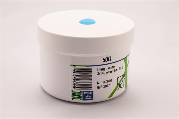 Snøregarn, hvidt, 1 rulle i plastdåse, 50 gram, 135 meter