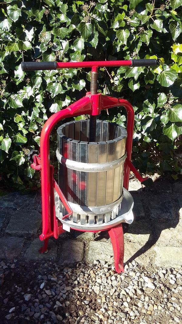 Starpresse 20 liter – robust æblepresse / mosteri i rustfri stål, rød
