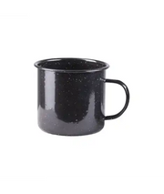 Emaljekrus til bålkaffe og udeliv – Mil-Tec, sort 350 ml