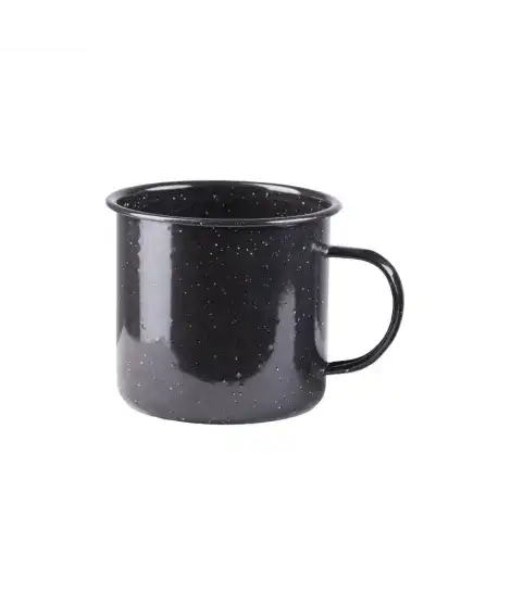Emaljekrus til bålkaffe og udeliv – Mil-Tec, sort 350 ml