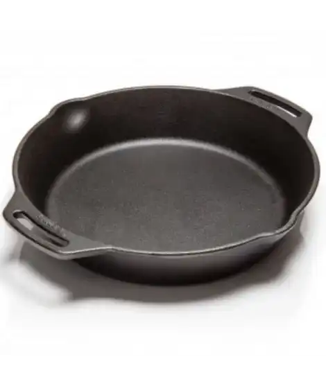 Støpejernspanne med to håndtak til bål og grill – Petromax FP25H, Ø25 cm