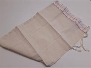 Spegepølsepose / Charcuteriepose / Pølsepose, røde tern, stor, 45 x 30 cm