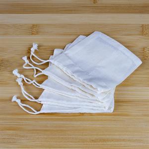 Teposer, lavet af økologisk bomuld. 5stk.