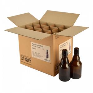 Patentflasker 33 cl, brun - kasse á 12 stk.