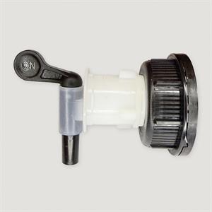 Sort prop med tappehane – passer til 5 liters stabelbar plastdunk, fødevaregodkendt HDPE